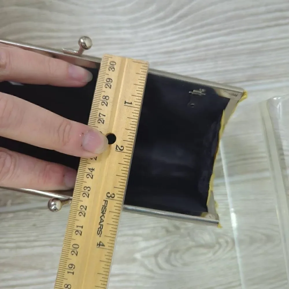 Womens Clutch Evening Purse Gold Pleated Style Toggle Closure Black Interior